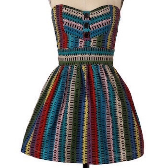 Urban Outfitters Dresses & Skirts - URBAN OUTFITTERS Colorful Rainbow Mini Dress